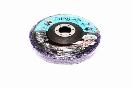Коло зачистне неткане жорстке NINJA Т27, 125х22х13 мм, Р46 (5/100 шт. Уп), шт(VIROK) Vorel 65V700