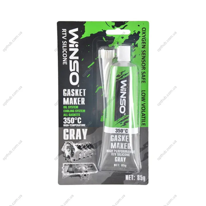GASKET MAKER GRAY 85g +350⁰С Силіконовий герметик прокладок професійний сірий WINSO Winso 310100 (фото 1)