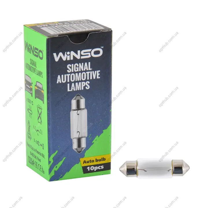 12V C5W 5W SV8.5 T11x37 10шт.уп. Winso 713180 (фото 1)