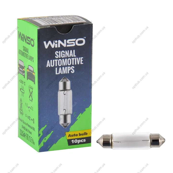 12V C5W 5W SV8.5 T11X41 10шт.уп. Winso 713210 (фото 1)