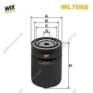 Фільтр масляний AUDI; SEAT; VOLKSWAGEN; VOLVO ? DIESEL'' WIX FILTERS WL7068 (фото 1)
