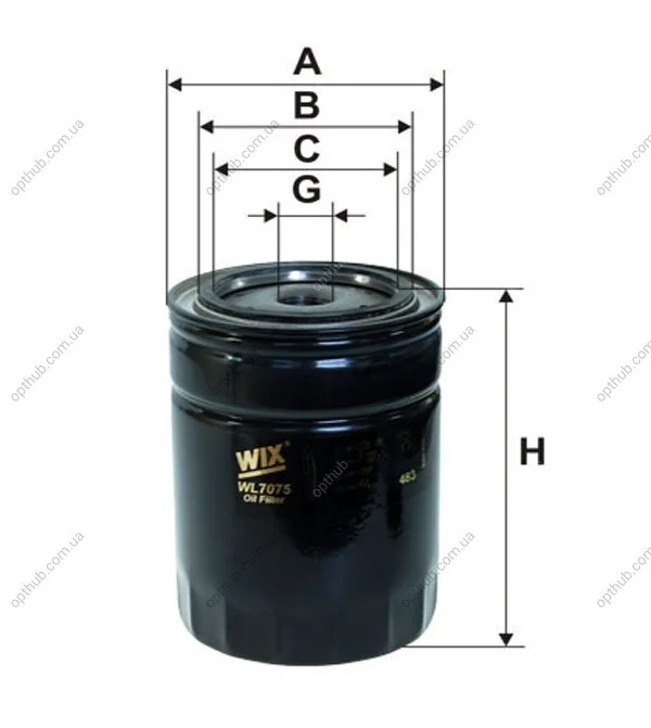 Фільтр масляний двигуна OPEL ASCONA OP531/ (вир-во WIX-FILTERS UA) WIX FILTERS WL7075 (фото 1)