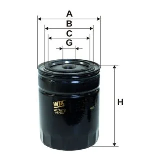 Фільтр масляний двигуна OPEL ASCONA OP531/ (вир-во WIX-FILTERS UA) WIX FILTERS WL7075