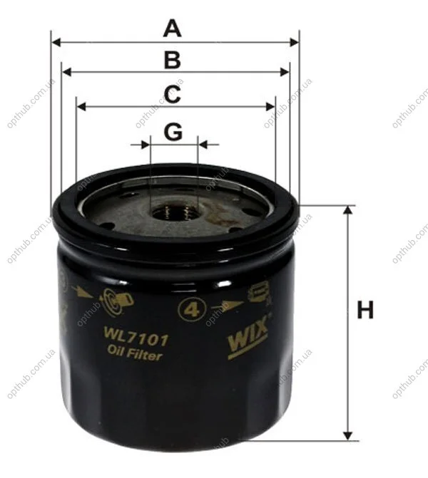 Фільтр масляний двигуна CITROEN /OP554 (вир-во WIX-FILTERS) WIX FILTERS WL7101 (фото 1)
