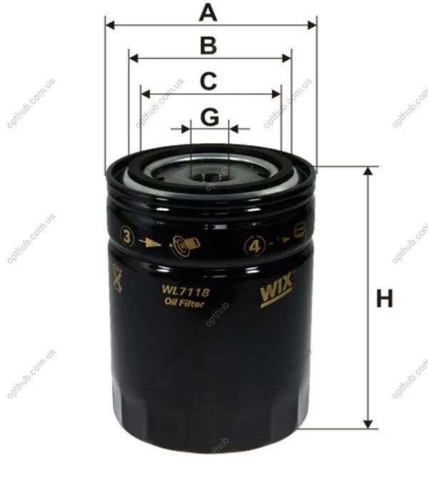 Фільтр масляний двигуна /OP563/1 (вир-во WIX-FILTERS UA) WIX FILTERS WL7118 (фото 1)
