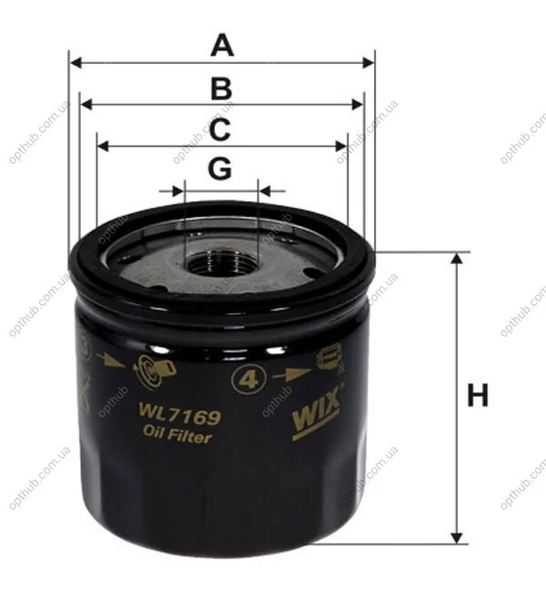 Фільтр масляний двигуна VW /OP616 (вир-во WIX-FILTERS) WIX FILTERS WL7169 (фото 1)