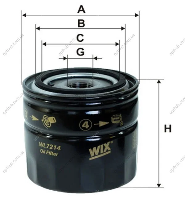 Фільтр масляний двигуна FORD MONDEO OP533/1/ (вир-во WIX-FILTERS UA) WIX FILTERS WL7214 (фото 1)