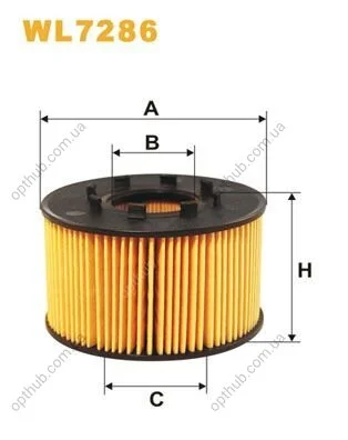 Фильтр масляный FORD MONDEO 2.0DI (DURATORQ) 11/00->, TRANSIT 2.4D, TD (DURATORQ) 3/00-> WIX FILTERS WL7286 (фото 1)
