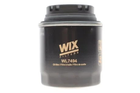 Фільтр масляний двигуна AUDI, SEAT, SKODA, VW (вир-во WIX-FILTERS) WIX FILTERS WL7494