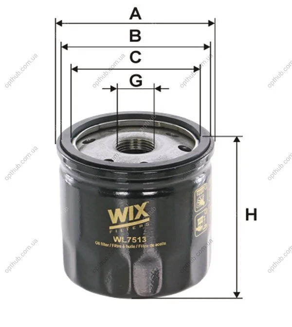 Фільтр масляний двигуна Dacia Dokker, Lodgy, Logan II, Sandero II (вир-во WIX-FILTERS) WIX FILTERS WL7513 (фото 1)