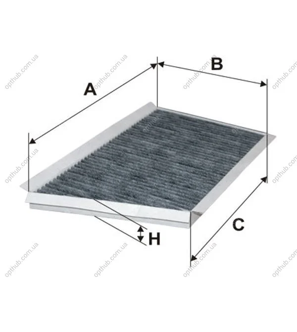 Фільтр салону /K1106A вугільний (вир-во WIX-FILTERS) WIX FILTERS WP9103 (фото 1)