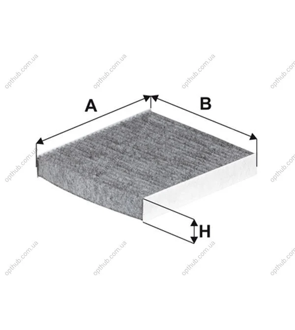 Фільтр салону MITSUBISHI OUTLANDER II, III 07-, ASX 10- вугільний (вир-во WIX-FILTERS) WIX FILTERS WP9323 (фото 1)