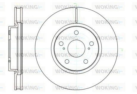 Диск гальмівний передній (кратно 2) (вир-во Remsa) Lexus IS 05> 12> (D61076.10) WOKING D6107610