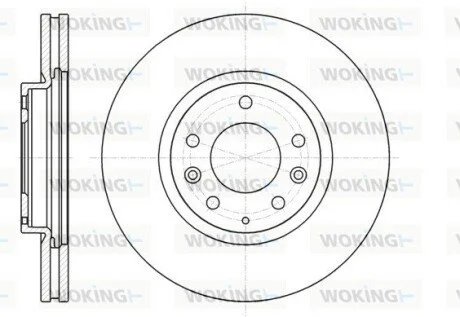 Диск гальмівний передній (кратно 2) (вир-во Remsa) Mazda CX-7 I CX-9 I (D61236.10) WOKING D6123610