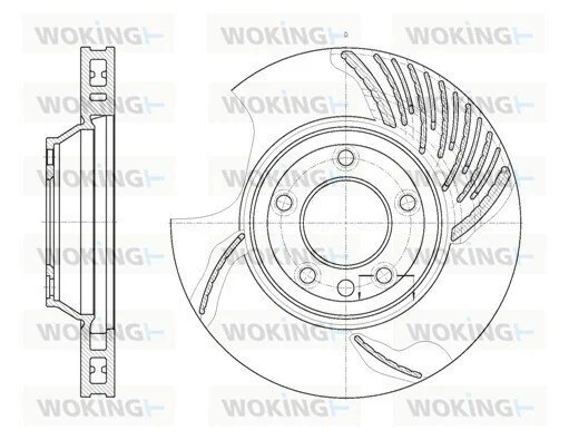 Диск тормозной передний левый (выр-во Remsa) Porsche Cayenne I II (D6769.10) WOKING D676910 (фото 1)