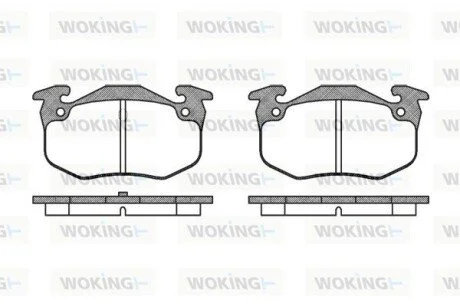 Тормозной колодки диск. задн. (выр-во Remsa) Renault Megane I, Peugeot 306 (P0443.50) WOKING P044350