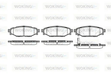 Тормозной колодки диск. задн. (выр-во Remsa) Subaru Forester (sh) 2.0 08-,Subaru Forester (sh) 2.5 08- (P10363.01) WOKING P1036301
