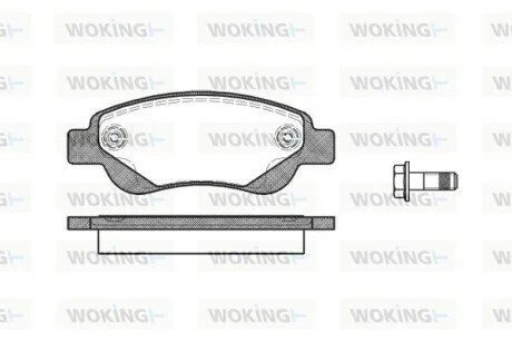 Колодки гальмівні диск. перед. (вир-во Remsa) PSA C1 I II / 107 05>14, 108 14> / Toyota Aygo 05> 14> Bosch ver. (P10773.00) WOKING P1077300