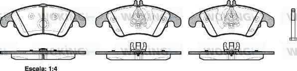 Тормозной колодки диск. перед. (выр-во Remsa) MB C204 E212 Girling ver. (P12043.00) WOKING P1204300 (фото 1)
