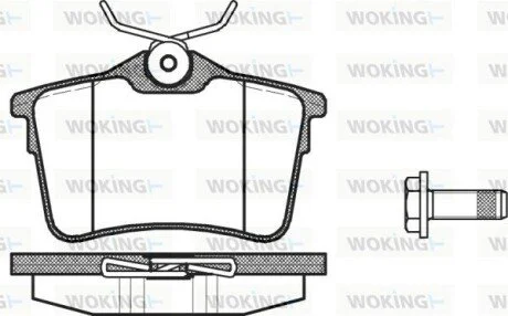 Тормозной колодки диск. задн. (выр-во Remsa) Citroen Berlingo II (08-), Peugeot Partner II (08-), 308 I (07-) (P12823.00) WOKING P1282300