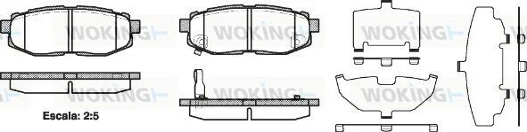 Колодки гальмівні диск. задн. (вир-во Remsa) Subaru Forester 13> / Legasy, Outback 09> / Tribeca 06> (P13283.01) WOKING P1328301 (фото 1)