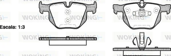 Колодки гальмівні диск. задн. (вир-во Remsa) BMW 3e90 (P2813.70) WOKING P281370 (фото 1)