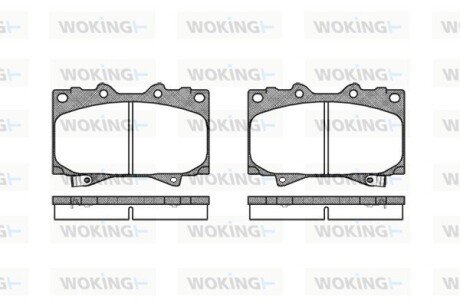 Колодки гальмівні диск. перед. (Remsa) Land Cruiser Prado (_J15_) (09-)/Mitsubishi Pajero IV (09-) (P6073.04) WOKING P607304
