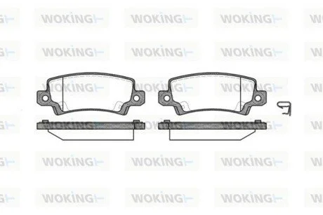 Тормозной колодки диск. задн. (выр-во Remsa) Toyota Corolla 00>01, 01>07 (P9743.02) WOKING P974302