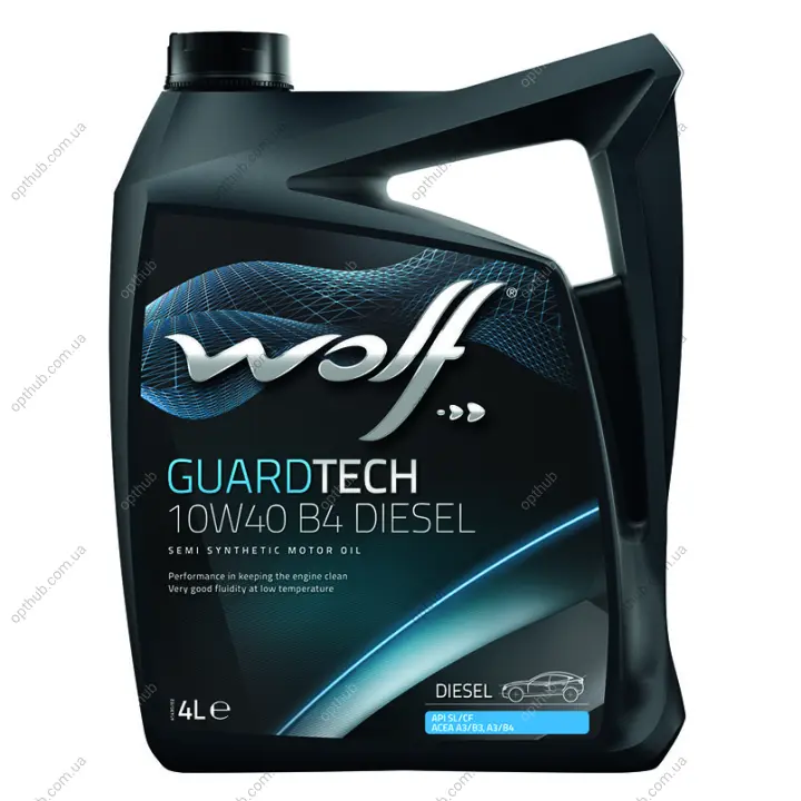 Моторна олива GUARDTECH 10W40 B4 DIESEL 4Lx4 Wolf 8303715 (фото 1)