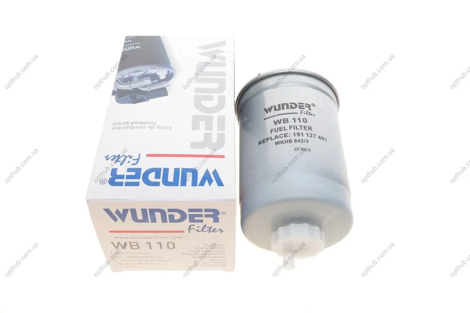Фильтр топливный VW LT 2.4D/T3 1.6D/TD -88/Golf II -87 (без подигр.) UA63 WUNDER FILTER WB 110 (фото 1)