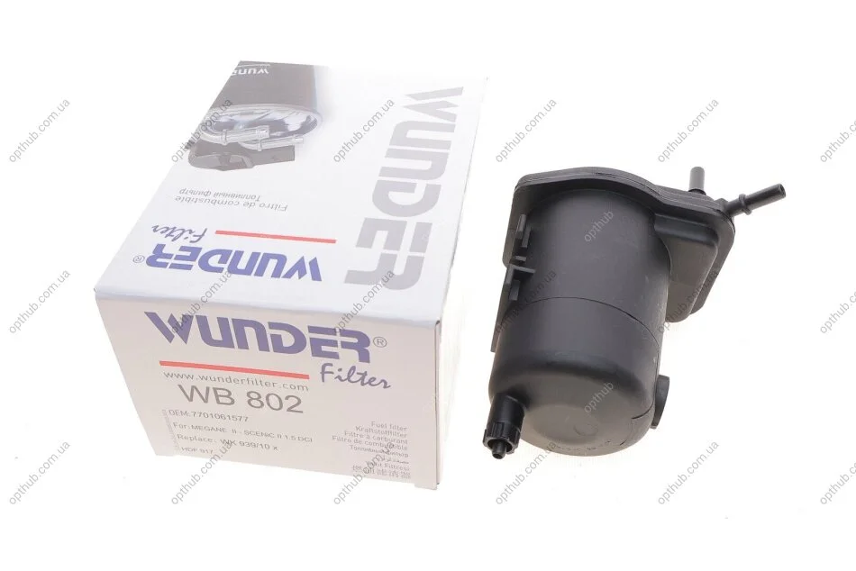 Фільтр паливний Renault Megane/Scenic II 1.5 dCi 02- (opt-om) WUNDER FILTER WB 802 (фото 1)