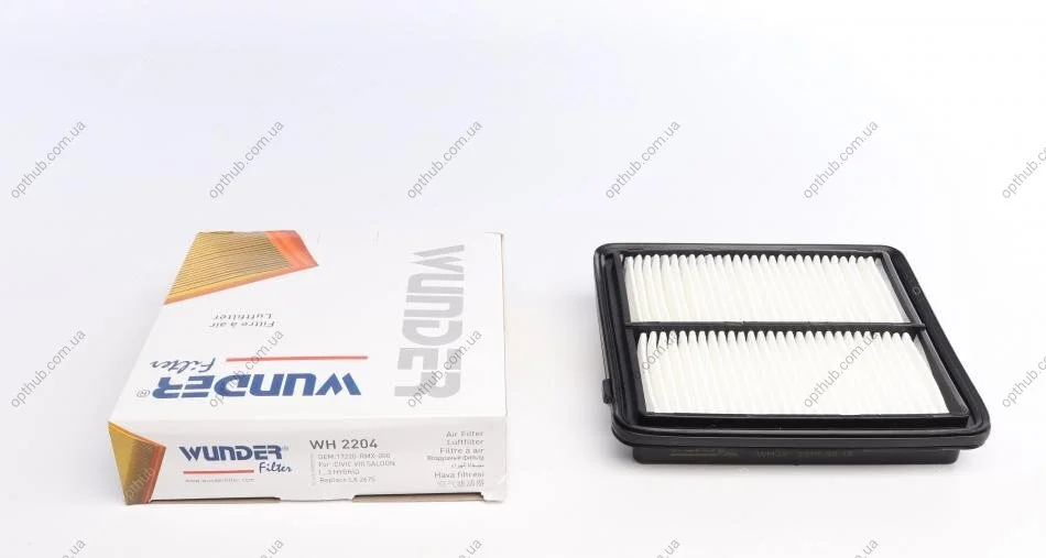 Фільтр повітряний Honda Civic VIII 1.3Hybrid 06- (opt-om) WUNDER FILTER WH 2204 (фото 1)