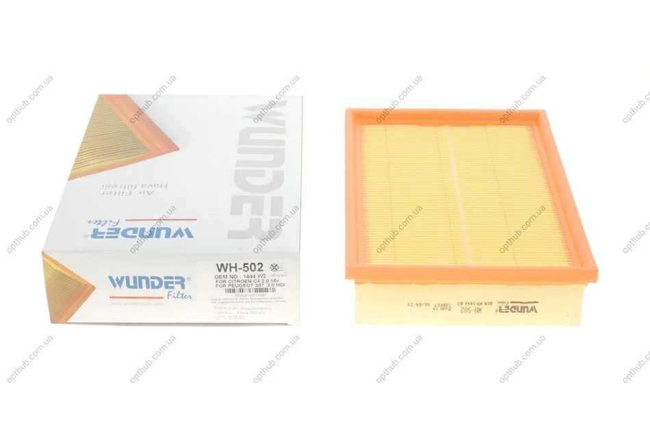 Фільтр повітряний Peugeot 307 1.4-2.0 00-09 UA63 WUNDER FILTER WH 502 (фото 1)