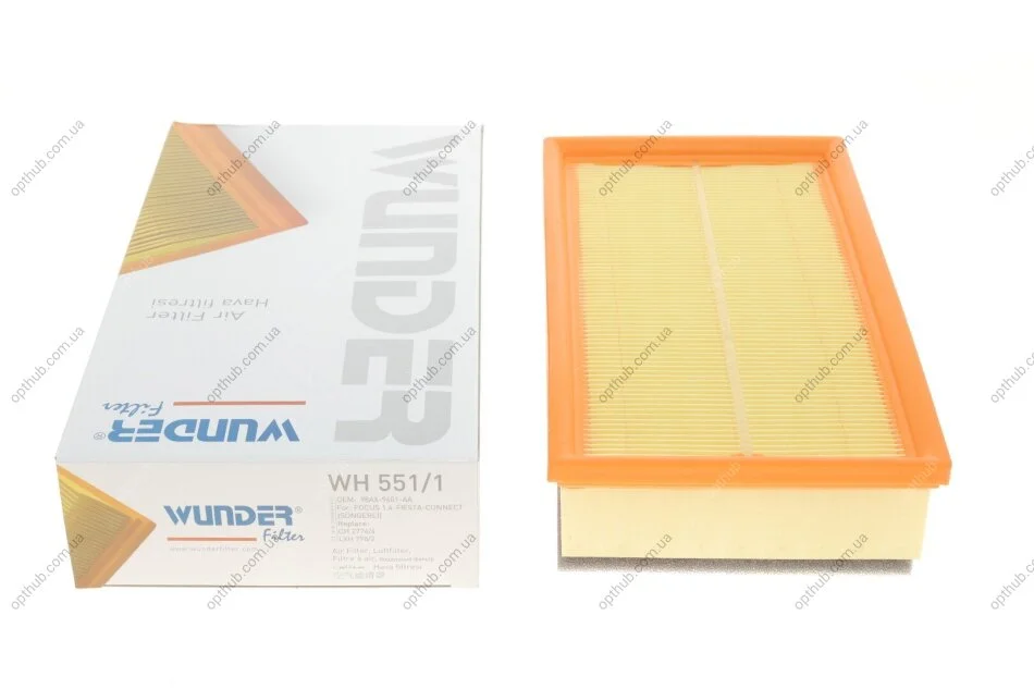 Фільтр повітряний Ford Connect 02- (з поролоном) UA63 WUNDER FILTER WH 551/1 (фото 1)