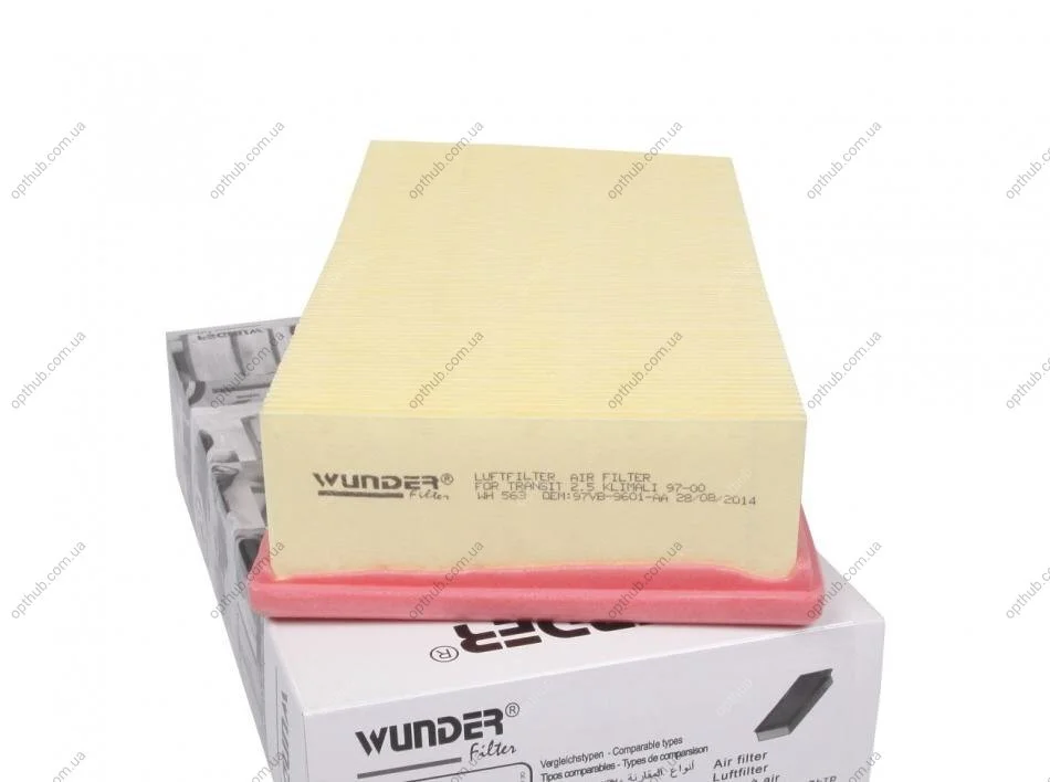 Фільтр повітряний Ford Transit 97-00 (короткий) (opt-om) WUNDER FILTER WH 563 (фото 1)