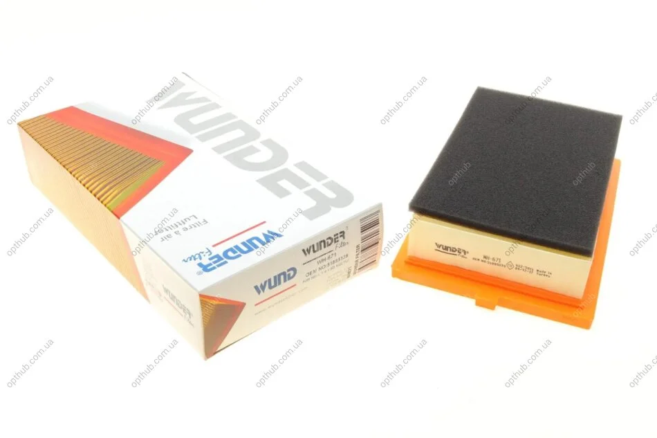 Фильтр повитряний Fiat 500L 1.4 16V/1.6 JTDM 12- (opt-om) WUNDER FILTER WH 671 (фото 1)