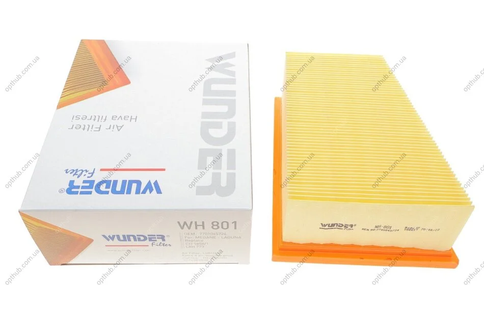 Фільтр повітряний Renault Megane 1.4i/Trafic 2.0i UA63 WUNDER FILTER WH 801 (фото 1)