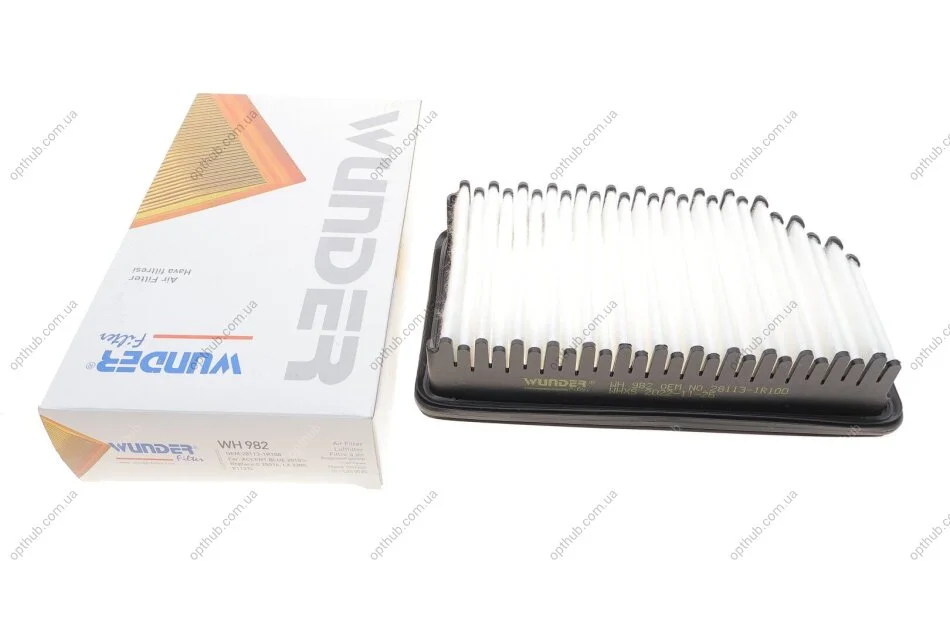 Фільтр повітряний Hyundai Accent 1.4/1.6 10-/Kia Rio III 1.1-1.6 11- UA63 WUNDER FILTER WH 982 (фото 1)