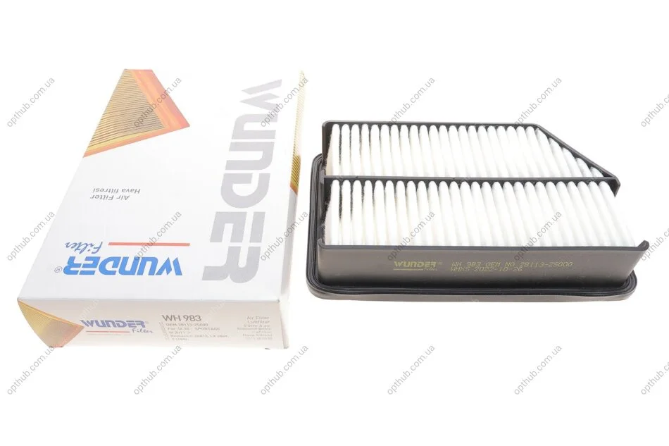 Фільтр повітряний Hyundai Tucson 2.0/2.4 09-/Kia Sportage 1.6-2.0 10- UA63 WUNDER FILTER WH 983 (фото 1)