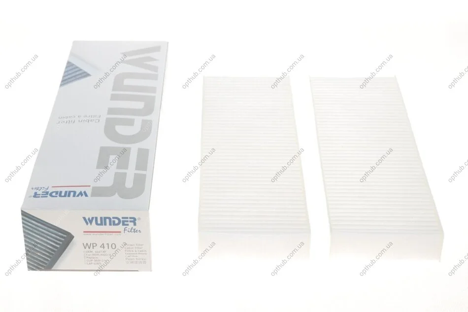 Фільтр салону Citroen Berlingo/Peugeot Partner 08- (к-кт 2 шт.) UA63 WUNDER FILTER WP 410 (фото 1)