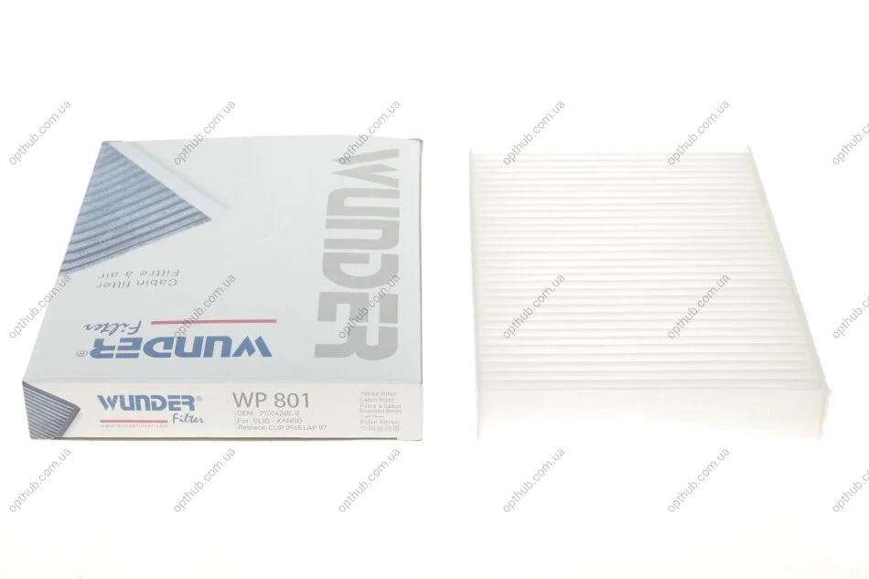 Фильтр салона Renault Kangoo 97- (opt-om) WUNDER FILTER WP 801 (фото 1)