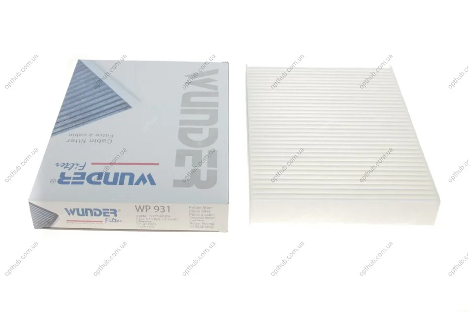 Фільтр салону Nissan Qashqai 1.2-1.6dCi 13- UA63 WUNDER FILTER WP 931 (фото 1)
