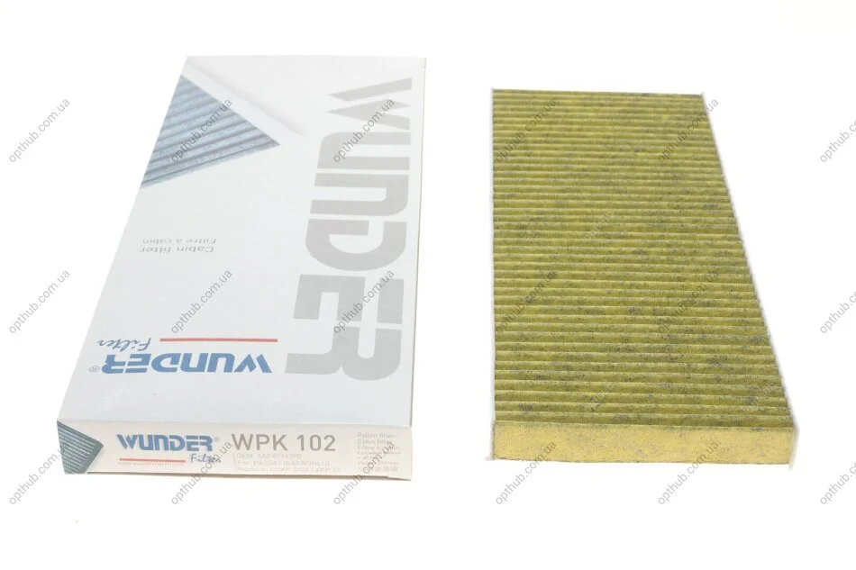 Фільтр салону VW Passat 2.5TDI (вугільний) UA63 WUNDER FILTER WPK 102 (фото 1)