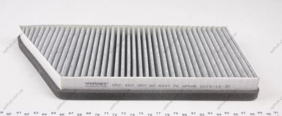 Фільтр салону Peugeot 206 -07 (вугільний) UA63 WUNDER FILTER WPK 402 (фото 1)