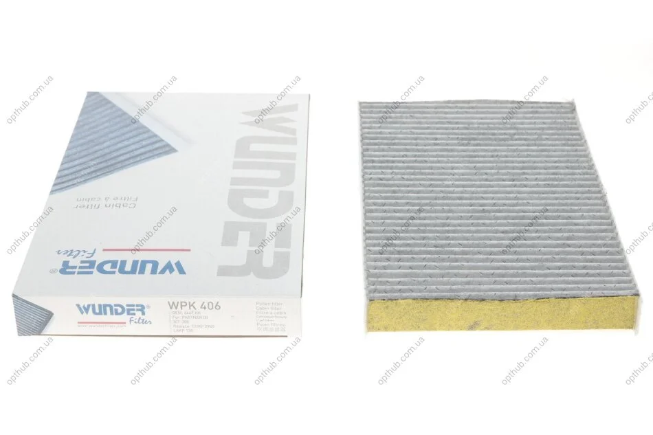 Фільтр салону Citroen C2/C3/C4/Peugeot 307/308 00- (вугільний) UA63 WUNDER FILTER WPK 406 (фото 1)