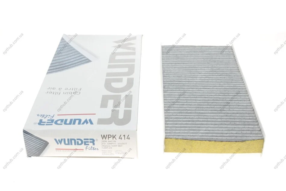 Фільтр салону Fiat Scudo/Citroen Jumpy/Peugeot Expert 1.6-2.0 HDi 07- (вугільний) UA63 WUNDER FILTER WPK 414 (фото 1)