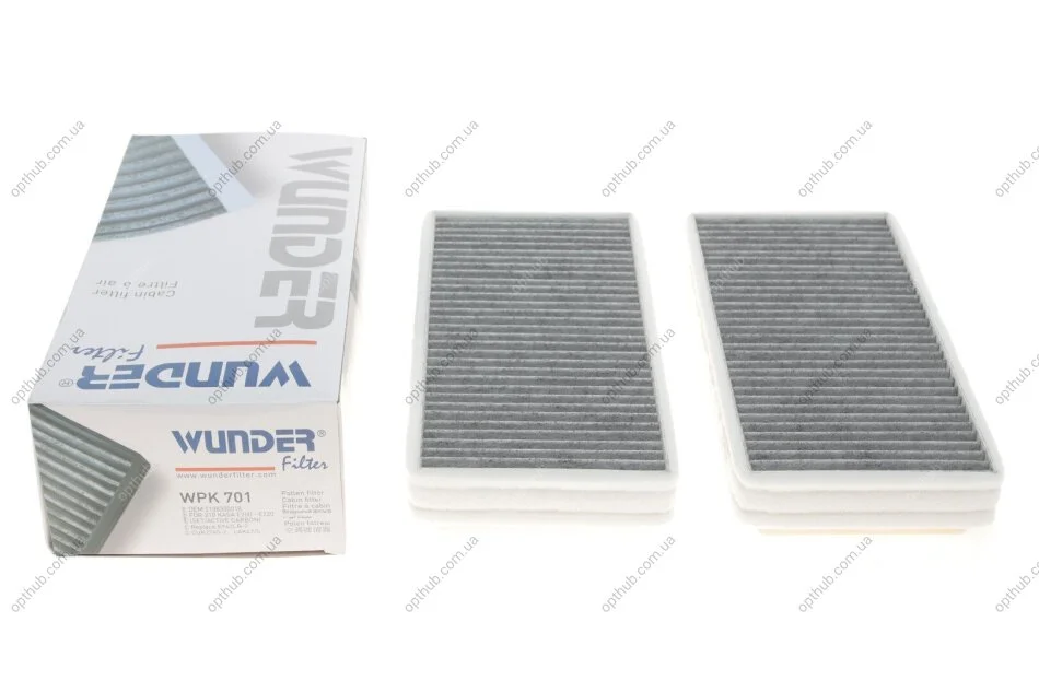 Фильтр салона MB E-class (W210) (к-кт 2шт.) (угольный)) UA63 WUNDER FILTER WPK 701 (фото 1)