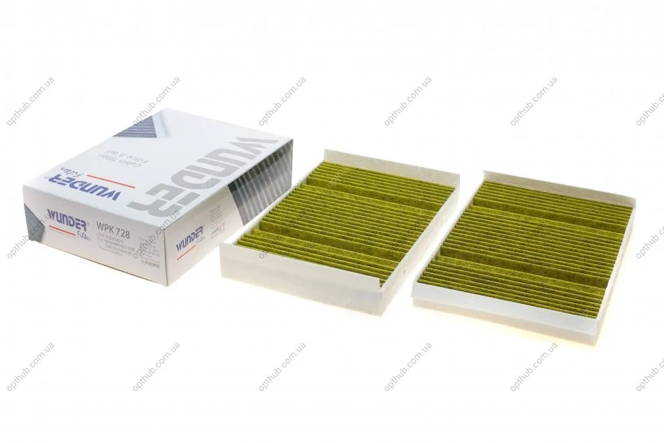 Фільтр салону MB S-class (W222/C217) 13- (вугільний) (к-кт 2шт.) (opt-om) WUNDER FILTER WPK 728 (фото 1)