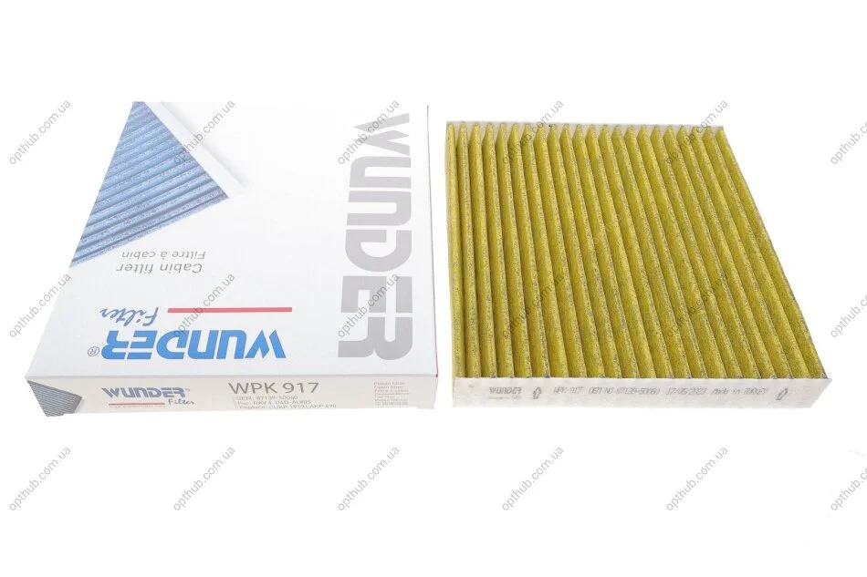 Фільтр салону Toyota/Lexus 00- (вугільний) UA63 WUNDER FILTER WPK 917 (фото 1)