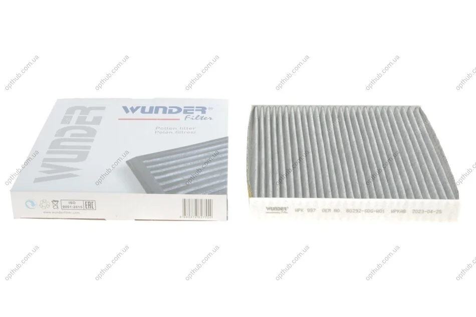 Фільтр салону Honda CR-V/Civic 07- (вугільний) UA63 WUNDER FILTER WPK 997 (фото 1)